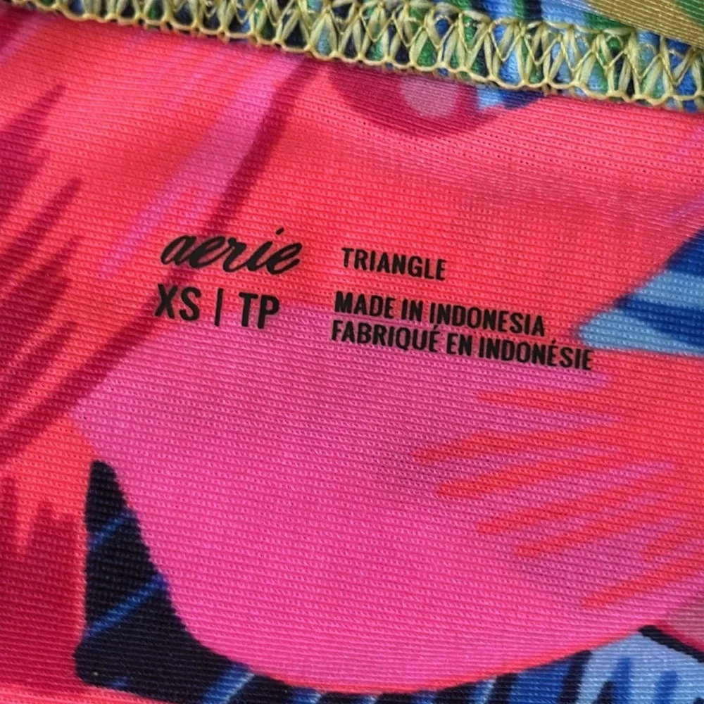Aerie Ruffle Longline Bikini Top in Heirloom Size XS